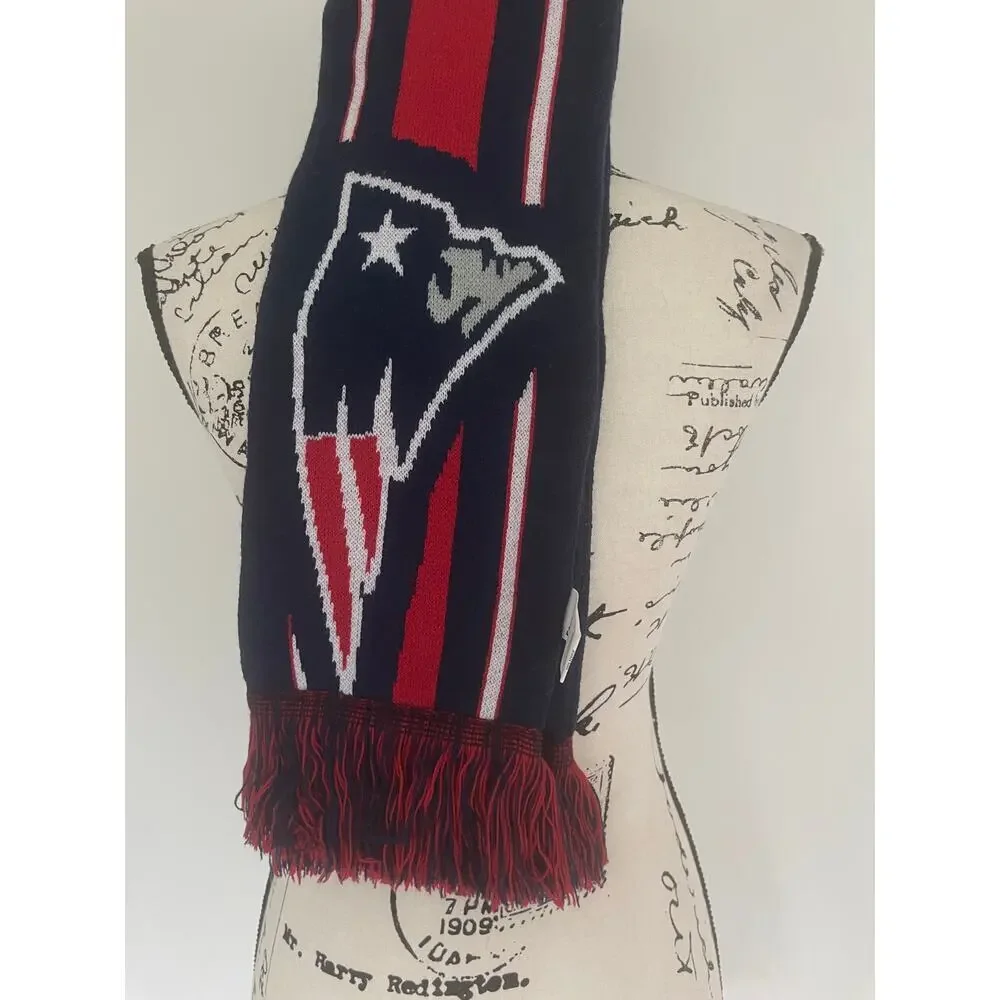 NFL FOOTBALL NEW ENGLAND PATRIOTS SCARF REVERSIBLE WINTER FANATIC APPAREL ICONIC